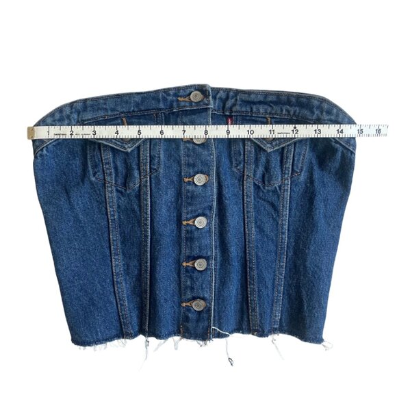 Levi's denim lace up corset top size extra small - Picture 4 of 7
